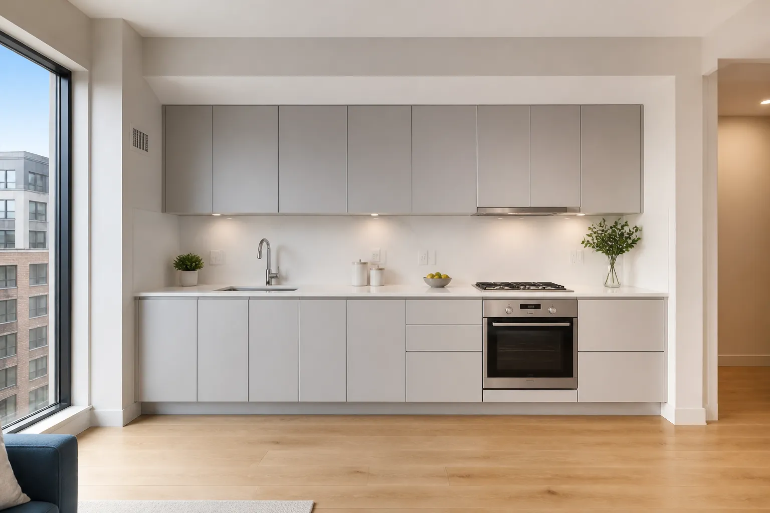 straight kitchen design